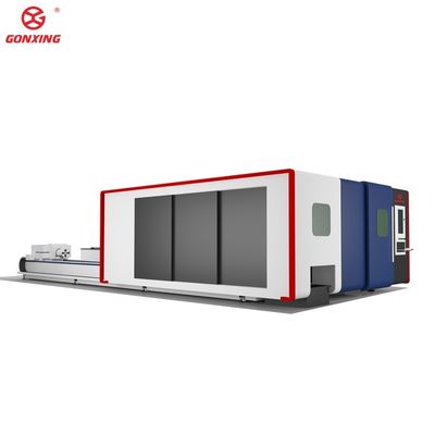 工業用ダブルテーブル 3000w シートとチューブ金属レーザー切断機