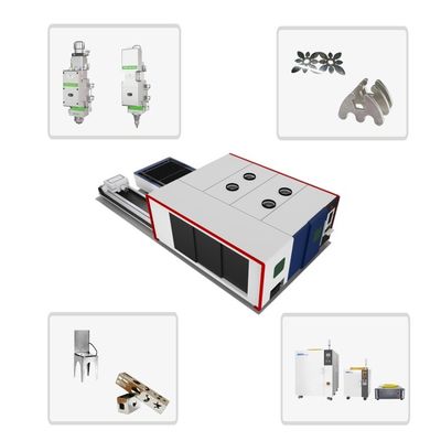 工業用ダブルテーブル 3000w シートとチューブ金属レーザー切断機